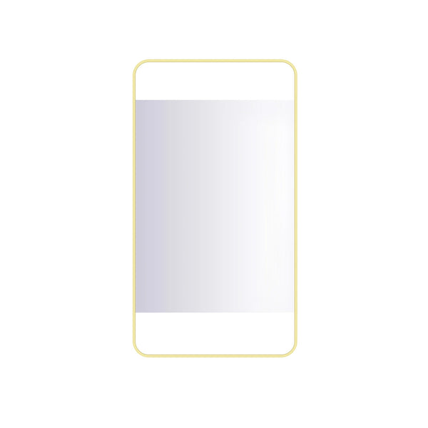 20’’X38’’ brushed brass (gold) framed rectangular mirror with round corner