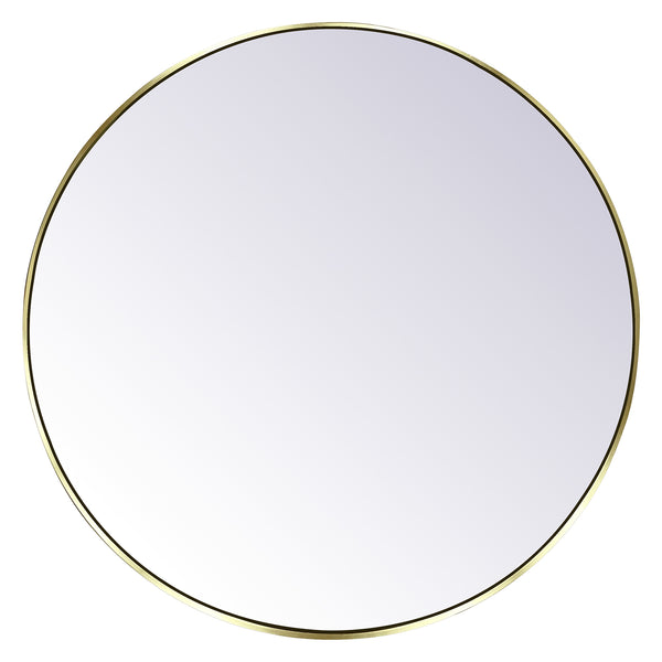 30’’ brushed brass (gold) framed round mirror