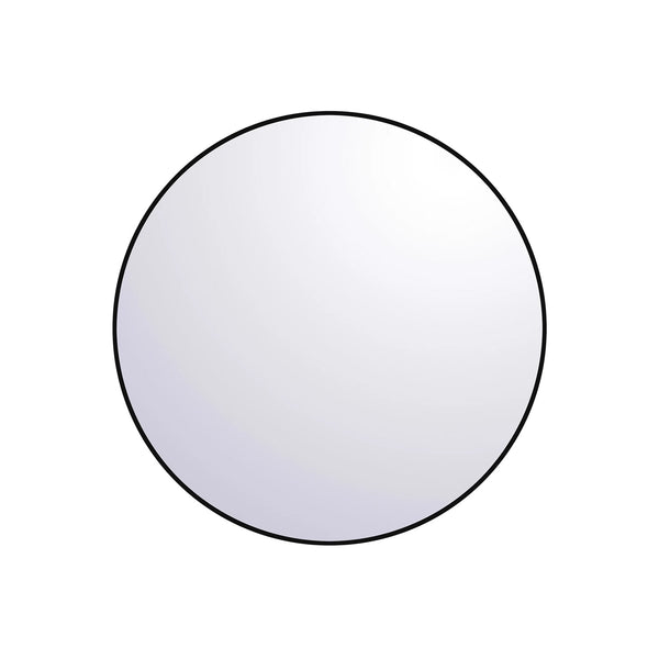 Miroir rond encadré noir mat 48''