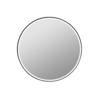 Miroir rond 30'' encadré noir mat avec lumières LED
