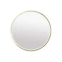 Miroir rond de 30'' avec cadre en laiton brossé et lumières DEL