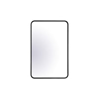 20’’X30’’ matte black framed rectangular mirror with round corner