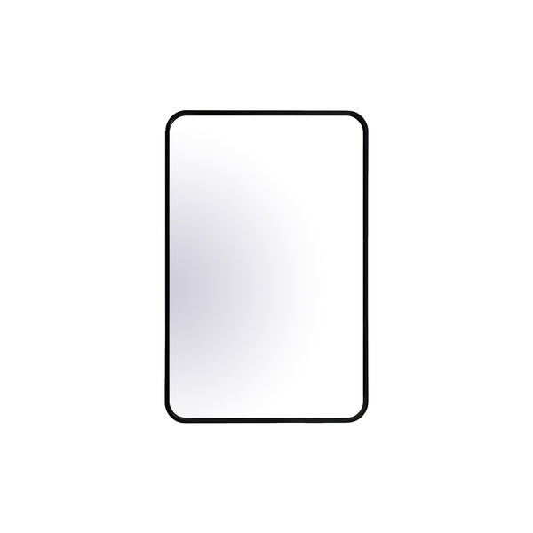 20’’X30’’ matte black framed rectangular mirror with round corner