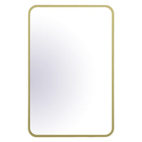 OSANNA 20"x30" Brushed gold framed rectangular mirror with round corner