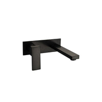RICCARDO-BK Matte black wall Mounted Bathroom Basin Faucet Square