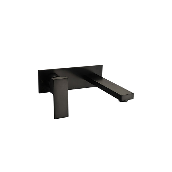 Matte black wall Mounted Bathroom Basin Faucet Square