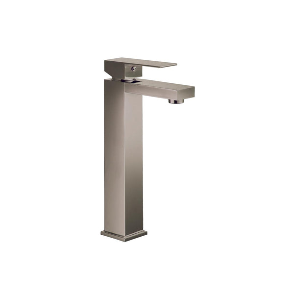 Square Vessel Sink Faucet in Brushed Nickel