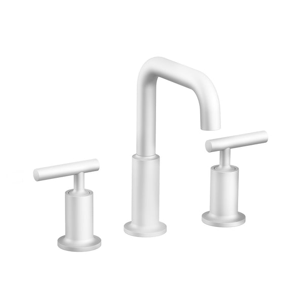 Robinet rond blanc mat avec 2 poignées