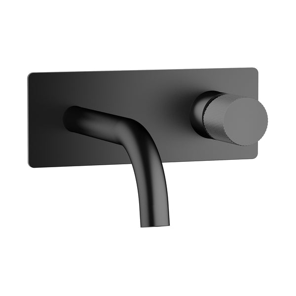 Matte Black Industrial Wall Faucet