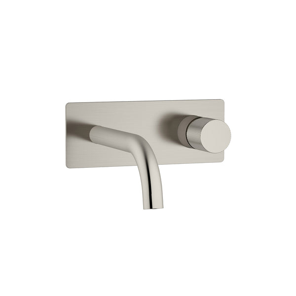 Brushed Nickel Industrial Wall Faucet