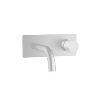 Robinet mural industriel fini blanc mat