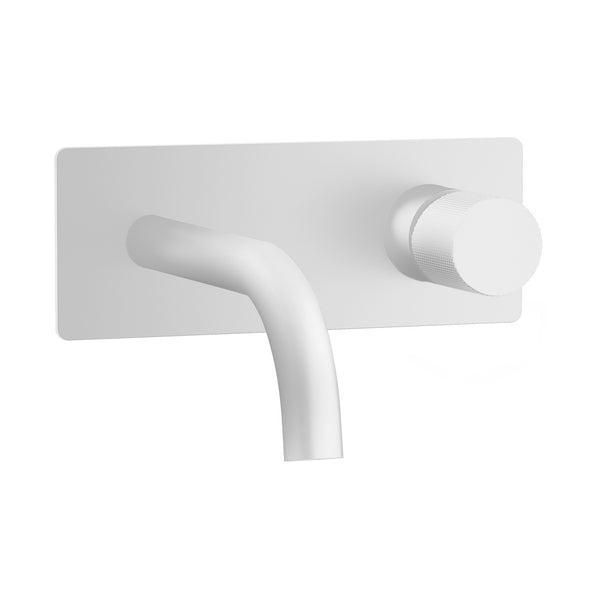 Matte White Industrial Wall Faucet
