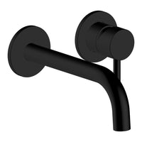 Wall-mounted bathroom faucet in matte black