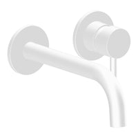 Wall-mounted bathroom faucet in matte white