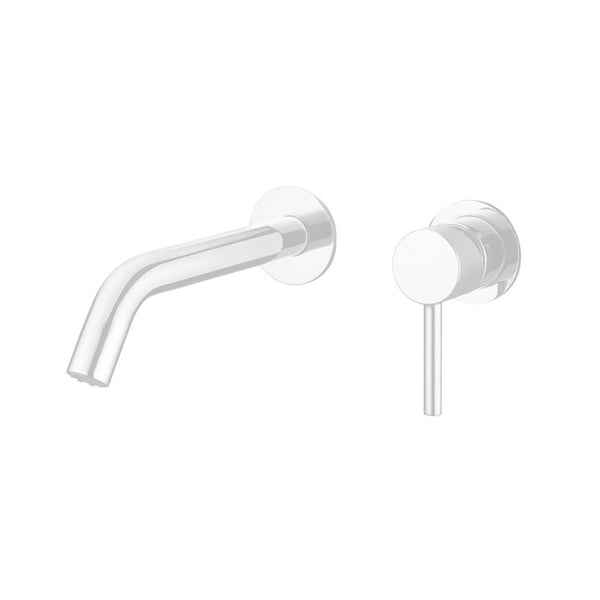 Robinet de lavabo mural blanc mat