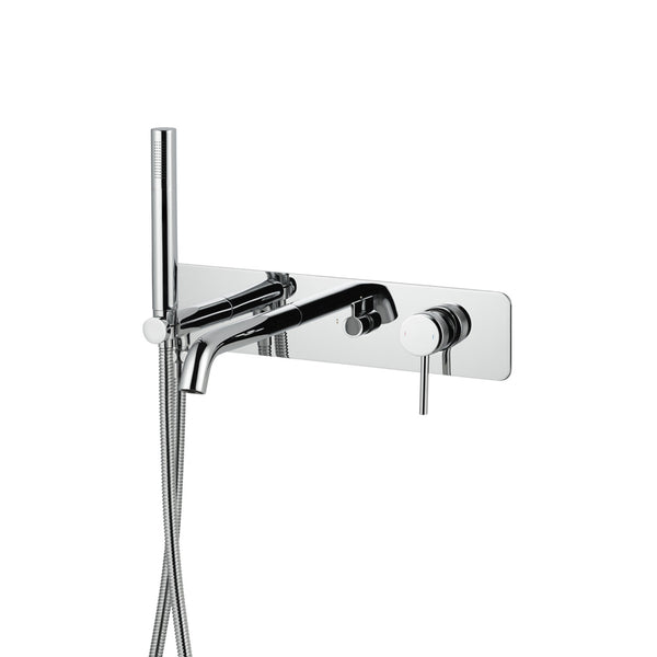 Robinet de baignoire arrondi à fixation murale fini chrome
