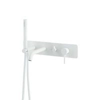 Robinet de baignoire arrondi à fixation murale fini blanc mat