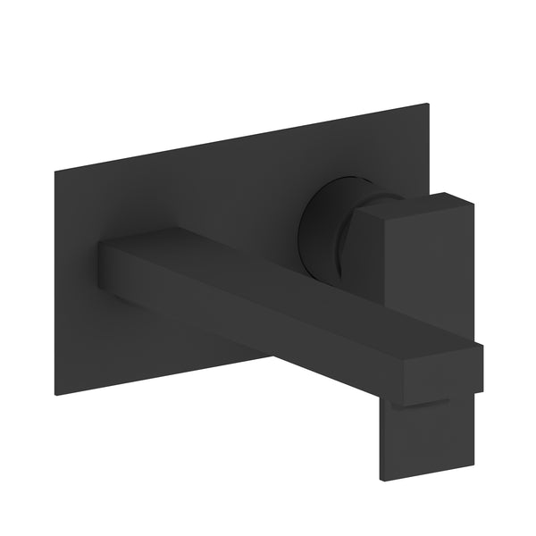 Square Wall-Mounted Bathtub Faucet in Matte Black