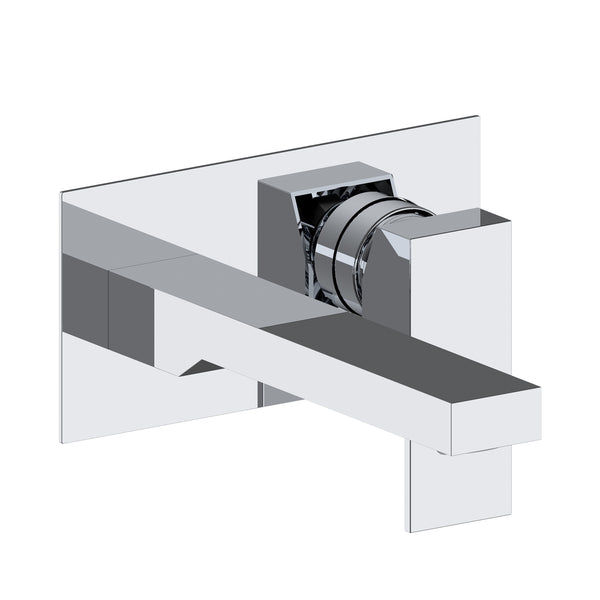 Square Wall-Mounted Bathtub Faucet in Chrome