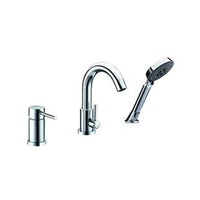 Robinet de baignoire chrome moderne rond 3 Pcs