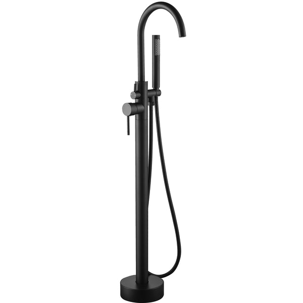 Robinet autoportant arrondi fini noir mat