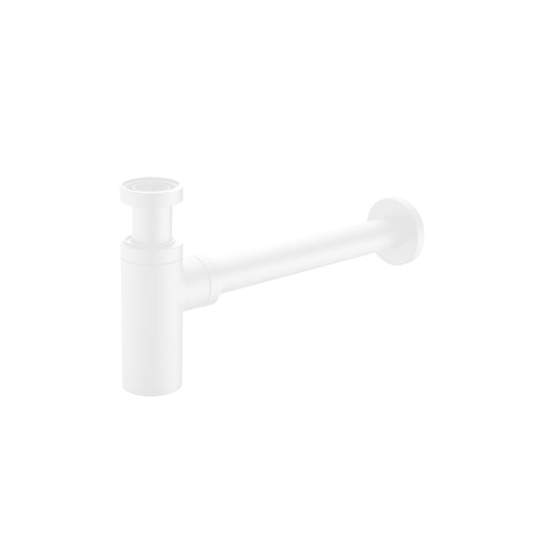 Matte white decorative waste drain trap