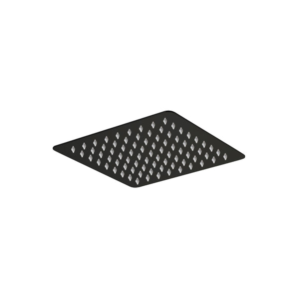 12" Matte black square rain shower head