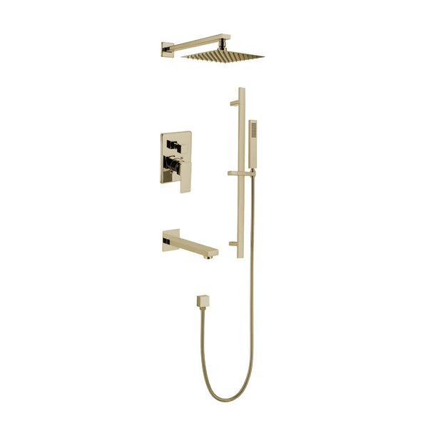 Robinet de douche et de baignoire or brossé