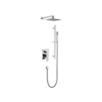 Kit de douche:douche pluie et douchette en chrome