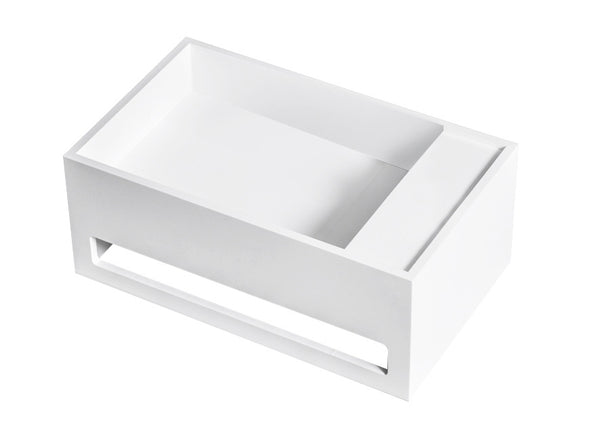 20''X12''X8'' solid surface sink with towel holder